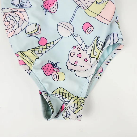 GAP Blue and Pink One Piece Swimsuit with Ruffled Straps - Picture 2 of 6